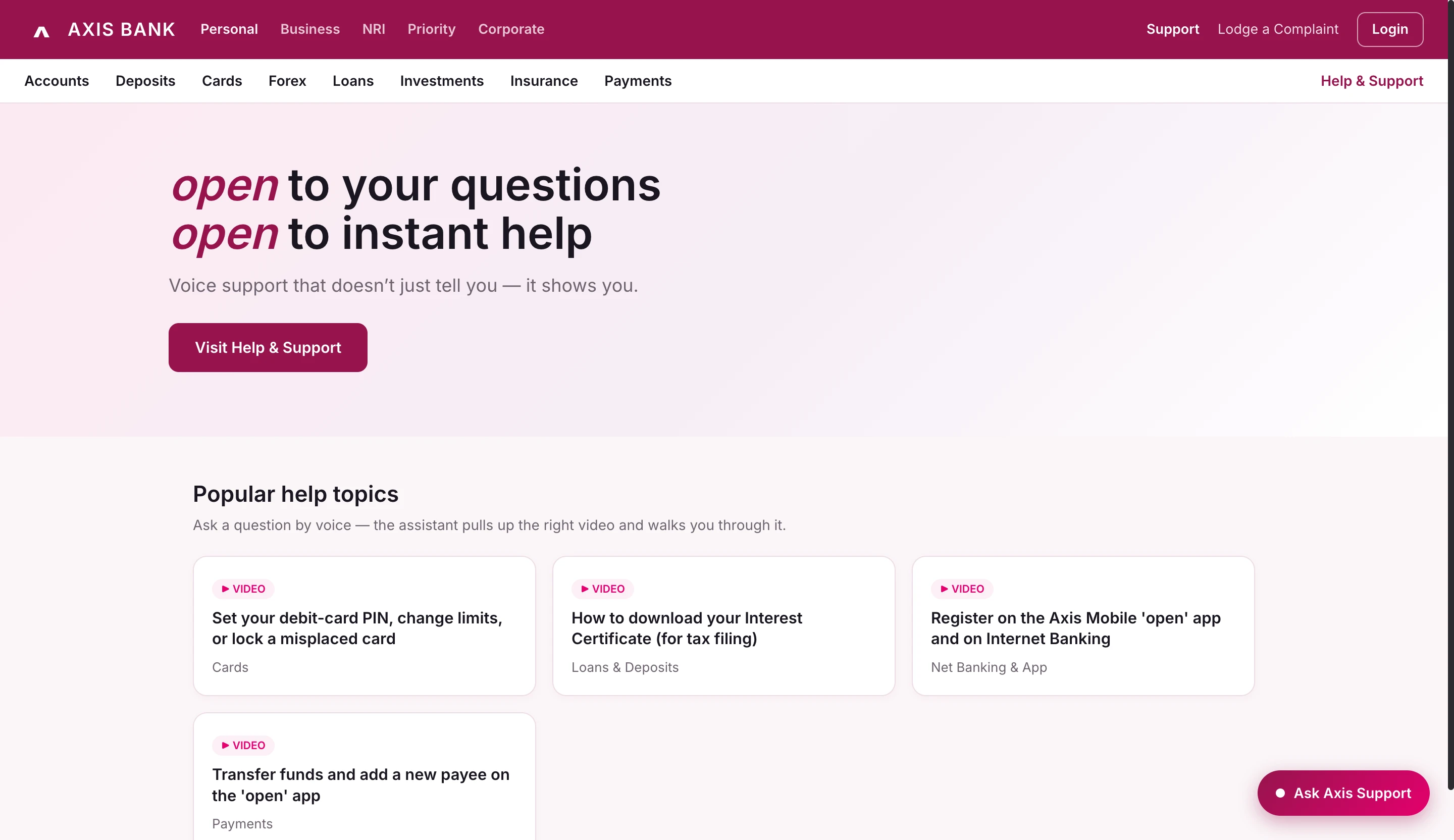 Website Support demo
